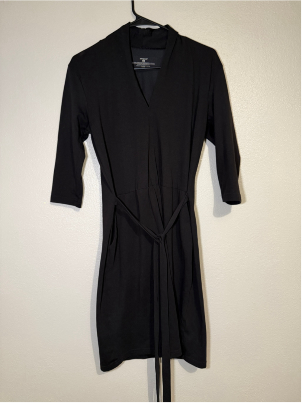 Patagonia Vitaliti Wrap Dress Black Small Organic Cotton